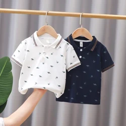 Sommer Barn Gutter T-skjorte Kortermede poloskjorter for gutter Barn Dinosaur T-skjorte Baby Top Gutteklær for 2-12T