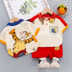 2021 yürümeye başlayan çocuk kısa kollu Polo tişört + şort 2 adet karikatür Mickey çocuk bebek erkek kız yaz eşofman elbise takım elbise