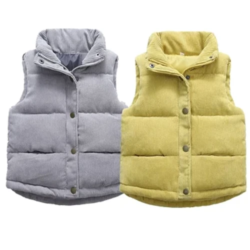 Vest Te Páistí Cailíní Geimhridh Buachaillí Buachaillí Waistcoat Corduroy Corduroy Éadaí Seachtrach Vest Leanaí Déagóirí Jackets Cadás Veist ar feadh 2-10 mBliana