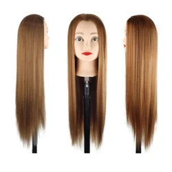 Manichini per formazione per parrucchieri per capelli lisci da 60 cm Testa per trucco Pratica per intrecciare i capelli Testa per parrucchiere Strumento per lo styling