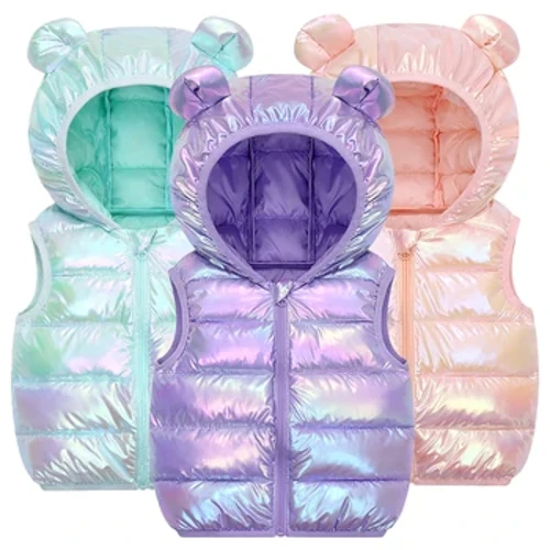 Hierscht Wanter Kanner Waistcoat 2023 Nei Moud Ärmlos Jacket Fir Meedercher Jongen Hooded Vest Coats fir 2-6 Joer Kanner Kleeder