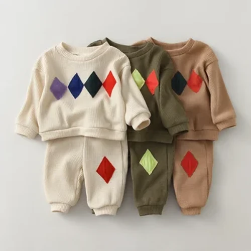 Mùa Xuân Bộ Quần Áo Bé Trai Bộ 2 Chiếc Áo Len Cotton + Quần Cho Bé 0-5Yrs Trẻ Em Trẻ Em Trang Phục Tập Đi Cho Bé Gái quần Áo Bé Trai Bộ