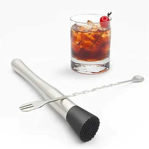 Pilon à Cocktail et cuillère à mélanger de 8 pouces, pilon à Cocktail en acier inoxydable, ensemble d'outils de barman de Bar à domicile