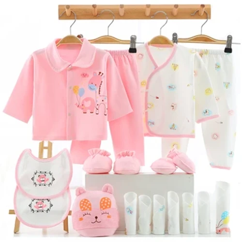 18 Pcs Set Pakaian Bayi Hadiah Bayi Katun Murni Set Bayi 0-3 Bulan Musim Gugur Musim Semi Anak Pakaian Suit Unisex Tanpa Kotak