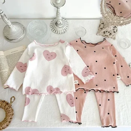 MILANCEL 2024 Spring Baby Set Dot Print Pepe Teine Moe La'ei Pepe Suti I totonu