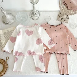 ʻO MILANCEL 2024 Pūnāwai Baby Set Dot Print ʻO nā kamaliʻi kaikamahine moe moe ʻaʻahu i ka lole o loko