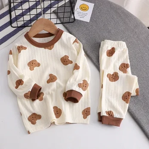 Longuewear-Conjunto de ropa interior para bebé, pijamas, 2 uds., tela suave, envío de 5 días, ropa de dormir para bebé