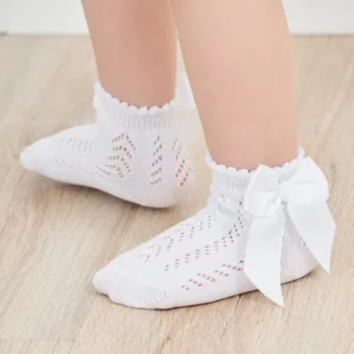 Lawadka Maglia Estiva Calzini per Neonate per Neonate Calzini per Bambini Sottili con Arco alla Moda per Ragazze Infantile Principessa Bianco Rosso Nero 0-5 Anni