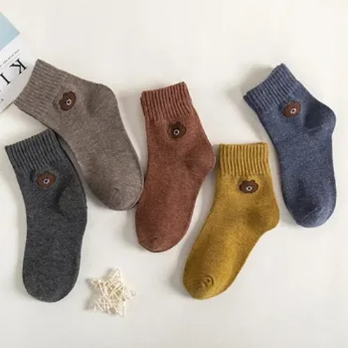 5 Cặp/lô Hoạt Hình Sọc Tất Trẻ Em Áo Bé Gái Bé Trai Cotton Mùa Xuân, Mùa Thu Tập Đi Dệt Kim Tất Trẻ Em Cho 1-8Years