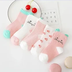 5 Đôi Hoạt Hình Tất Cho Bé Mèo Động Vật Mềm Mại Đan Len Bé Gái Trẻ Em Bé Trai Sơ Sinh Bé Trai Tất Trẻ Em dành Cho Bé Từ 0-6 Tuổi