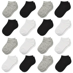 16 pares de calcetines tobilleros – calcetines de corte bajo para niños pequeños – calcetines escolares para niños de 1 a 13 años