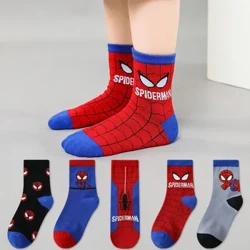 Disney Babystrumpor Spiderman Tecknad Anime Hero Bomull Pojkar Rörstrumpor Barn Höst Vinter Barn Strumpor Slumpmässigt 1 par
