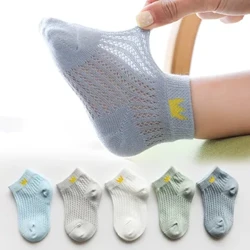 5 Cặp/lô 0-6Y Trẻ Em Siêu Mỏng Tất Lưới Bé Trai Bé Gái Mùa Hè Dễ Thương Thoáng Khí Mỏng Mềm Thuyền Tất Tất Trẻ Em