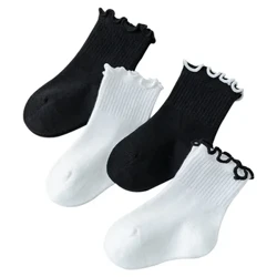 Lawadka, calcetines para niñas, calcetines de algodón lisos con puntos para niñas, calcetines de princesa a la moda para bebés, Otoño Invierno para niñas de 0 a 12 años