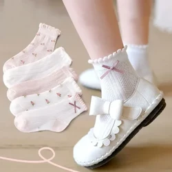 Tất Trẻ Em 5 Cặp/lô Xuân Hè Cotton Bé Gái Tất Hoa Dễ Thương Họa Tiết Cho Trẻ Em Bé Bé Gái Quần Áo Phụ Kiện