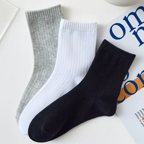 Lawadka Mga Medyas na Pambata Para sa Mga Babae Mga Lalaki Itim na Puti Gray Mga Medyas na Palakasan ng Mag-aaral Para sa Mga Bata Spring Summer Cotton Toddler Sock 1-12Year