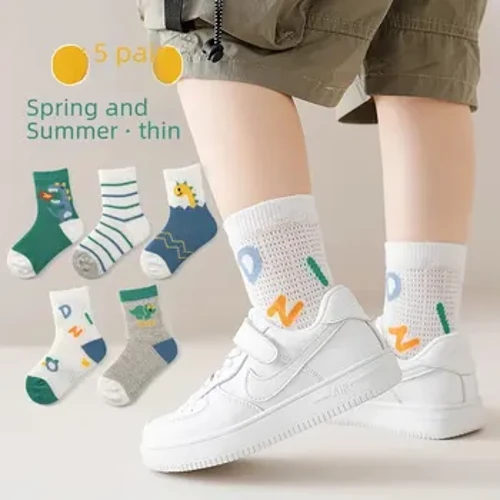 5 Đôi Tất Mỏng Ngắn Trẻ Em Cho Xuân Hè Lưới Cho Bé Giữa Bắp Chân Tất Cho Bé Trai Bé Gái sơ Sinh Trẻ Sơ Sinh
