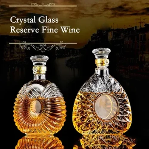 800-1000ml High-grade Square Decanter Spender Kristallsglas Fläsch Wäin Mat Schrauwen Cap Aerator Spiegel Jug Gift Bar Dekoratioun