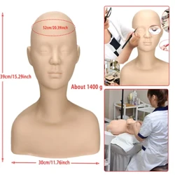 Halbkörper, weiches Massagemodell, Kosmetik, Make-up/Transplantation, Augenbrauen-Design, Übungs-Mannequinkopf, Puppe mit Schulter