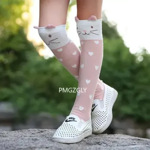 Calzini per bambini Cartoon Calzini lunghi per ragazze Scaldamuscoli alti al ginocchio in cotone Calzini a tubo lungo Calzini al ginocchio per bambini Princess Calzino da ballo per bambini