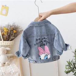 2023 Mode Tecknad Daisy Jeansjacka För tjejer Kappa Vår Höst Barn Ytterkläder Barn Casual Jackor Kostym 2-7 år