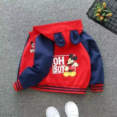Musim Semi Baru Bayi Laki-laki Perempuan Jaket Fashion Kartun Mickey Minnie Mouse Cetak Pakaian Luar untuk Anak-anak Pakaian Anak Jaket Mantel