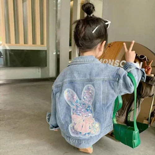 Siacedi Denim Merched Ffasiwn Plant Newydd Dillad Allanol Babanod Merched Dillad Siaced Denim Llewys Hir Ar gyfer Pobl Ifanc 2-10 oed Cotiau Denim Merched