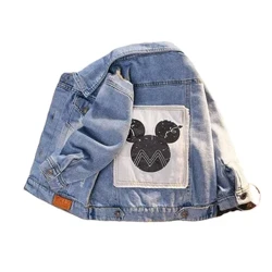 I-Mickey Denim Jacket Yabafana Amajazi Emfashini Izingane Izingubo Zasekwindla Zezingane Zamantombazane Izingubo Zangaphandle Izingubo Zopopayi zikaJean Jacket Coat
