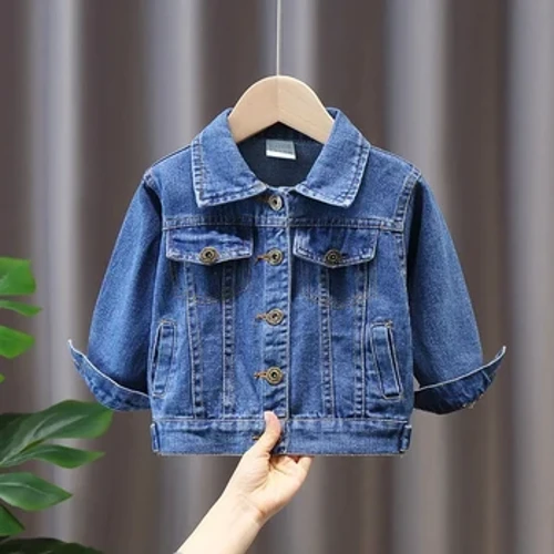 Jeansjackor för barn Trenchcoat Broderijackor Pojke Babyjeansjacka Fritidskläder Vår höstkläder