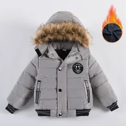 2-6 Tuổi Thu Đông Áo Khoác Bé Trai Ấm Áp Cổ Lông Thời Trang Cho Bé Gái Áo Có Mũ Trùm Đầu Dây Kéo Áo Khoác Ngoài Quà Tặng Sinh Nhật quần Áo Trẻ Em