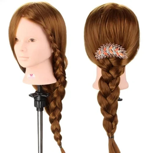 Neverland 50% Echt Haar Mannequin Hoofd Voor Make-up Kapsels Professionele Praktijk Dummy Doll Heads Met Wit Blond Haar