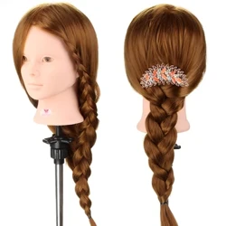 Neverland 50% Tóc Thật Của Con Người Đầu Manocanh Để Trang Điểm Kiểu Tóc Thực Hành Chuyên Nghiệp Giả Đầu Búp Bê Với Màu Trắng Mái Tóc Vàng