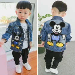 2024 outono mickey mouse dos desenhos animados do bebê meninos jaqueta crianças moda estilo japonês coreano cowboy outerwear & casacos roupas infantis