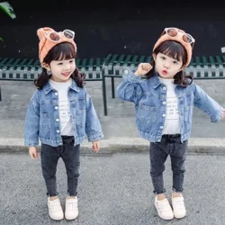 2024 Baby Girls Denim Jacket Spring Autumn Kids Jean Coat Para sa mga Batang Babae Sweet Little Princess Outerwear Damit ng mga Bata 1-10 Years
