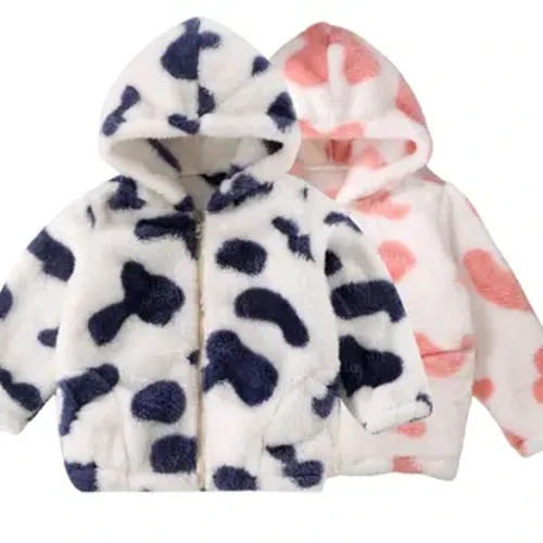 Anak-anak Jaket Mewah Berkerudung Anak-anak Besar Musim Gugur Musim Dingin Tetap Anget Pakaian Luar Fashion Putri Natal Pakaian Anak-anak Mantel Sapi Lucu
