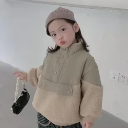 Cappotto capispalla Parka colletto con scollo a O monopetto solido cotone regolare nuova moda semplice carino caldo inverno autunno ragazze