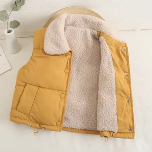 Jaket Rompi Anak-anak Kanggo Bocah-bocah wadon Pakaian Luar Musim Dingin Tebal Plus Jaket Anak Laki-laki Kostum Taun Anyar Mantel Hangat Bayi Anak Rompi Berkerudung