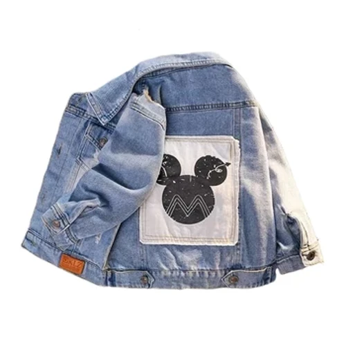 Disney Baby Pojkar Flickor Mickey Denim Jacka Kappor Barn Bomullskläder Tecknad Jean Ytterkläder Kläder