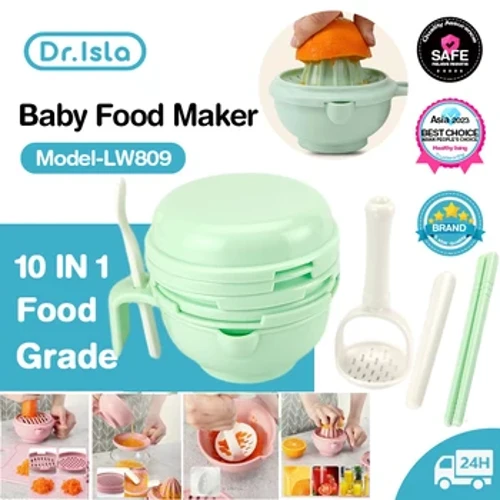 Dr.isla Multifunction Baby Food Grinding Bowl Set Feeding Food Bowl Fruit Food Press Machine Mga Baby Food Mills Tools 10 sa 1