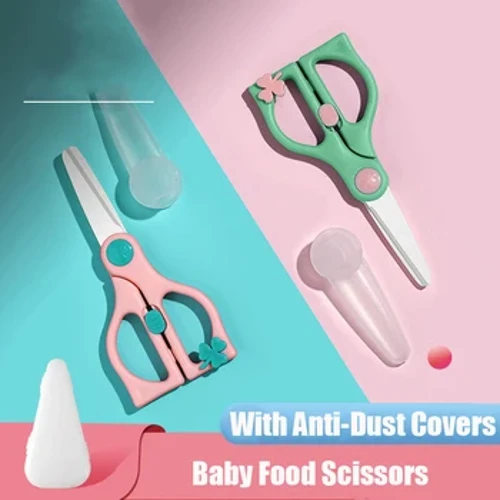 Keramisk saks til babymat med sikkerhetslås Portable Mills Spedbarnsmatingshjelp saks Babytilbehør Helse Småbarnsbord