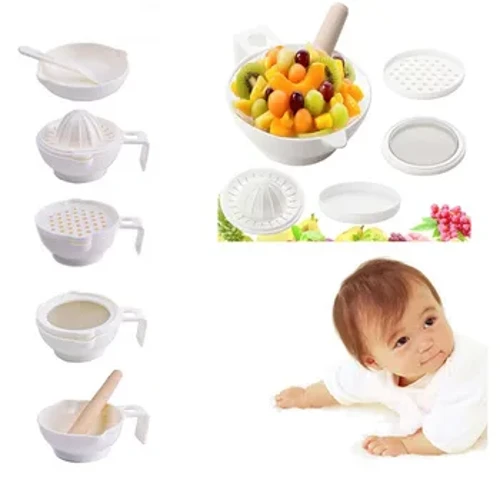 7 pièces ensemble ABS matériel bébé moulin à nourriture 2017 nouveau temps limité bébés moulins à nourriture outils pour fruits prato infantil robot de cocina