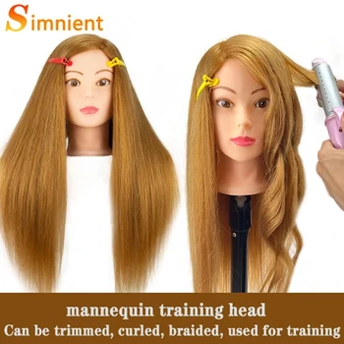 ʻO ke poʻo poʻo pēpē Mannequin hou me ka 80% lauoho maoli no ka lauoho lauoho lauoho cosmetology poʻo me ke kuʻi Tripod.