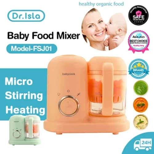 Dr.isla multifunksjonell babymatmaskin Supplerende matprosessor Barnematmølle Damping Røring Varmende kokemaskin