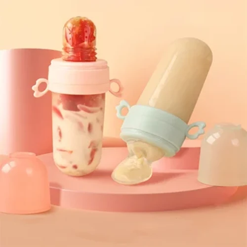 ʻO ka meaʻai hou hānau e ʻai i nā huaʻai hoʻohui i nā meaʻai pēpē nahu ʻeke ʻeke hānai raiki cereal spon silikon pacifier mea hana pēpē.