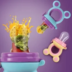 Bayi Silikon Teether Latihan Feeder Makanan Segar Mangan Tongkat Penggiling Buah Lucu Panda Tas Makanan Teether Feeding