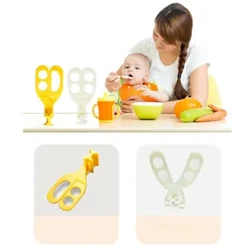Kéo cắt thức ăn cho trẻ em có hộp đựng du lịch, Kéo làm bếp đựng thực phẩm có khóa an toàn, Dụng cụ cắt thức ăn cho trẻ em, BPA Free