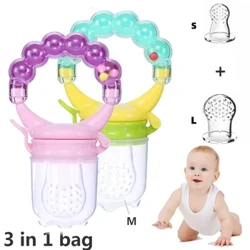3 in 1 borsa Neonato Alimentatore di cibo fresco Massaggiagengive Giocattolo Alimentatore di frutta Ciuccio Formazione Mangiare frutta Macinazione Bastone Simpatico sacchetto di cibo per maiale