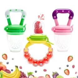 Baby Uebst Ergänzung Liewensmëttel Grad Silikon Teether Baby Puree Pouch Zännstick Liewensmëttel Schleifen BPA Gratis