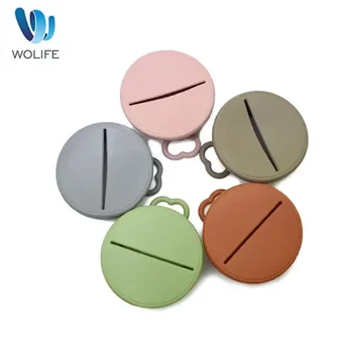 Capac pentru pahare pentru gustare Capac portabil pentru pahare pentru alimente 100% Certificare pentru siguranta alimentara Recipient mic din silicon Accesorii la moda pentru pahare pentru bebelusi