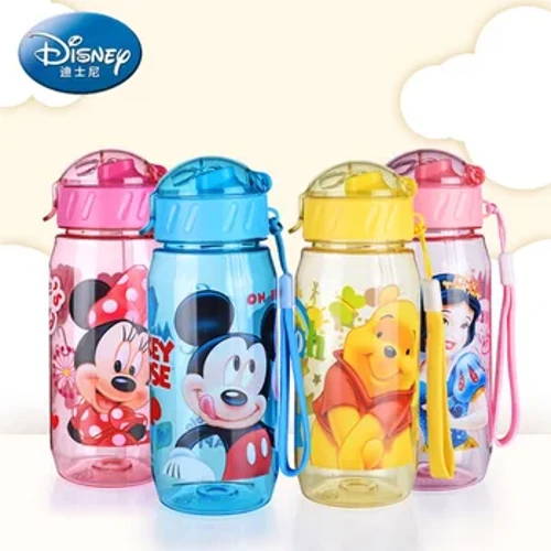 Disney Chuột Mickey Hoạt Hình Cốc Có Ống Hút Trẻ Em Bạch Tuyết Đội Trưởng Mỹ Thể Thao Chai Bé Gái Công Chúa Sophia Cốc Ăn